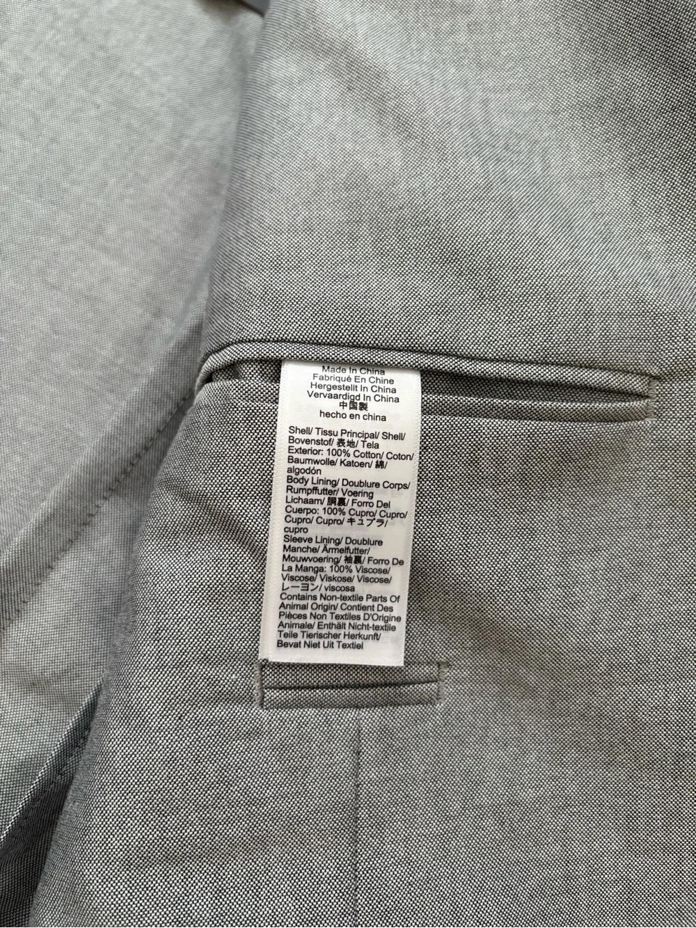 J. Crew $348 Gray Ludlow Slim Suit Jacket In Portuguese Cotton Oxford Size 38R M